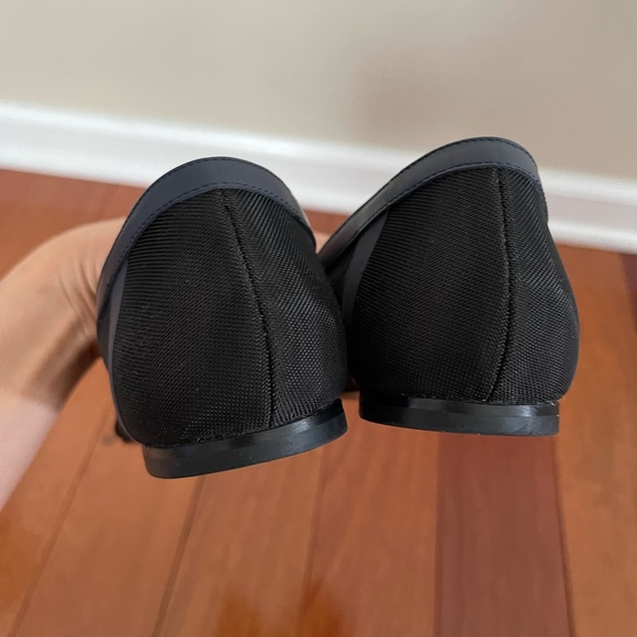 Authentic Fendi Zucca Mesh Colibrì Leather-Trimmed Flats Navy 39.5 - Picture 5 of 11